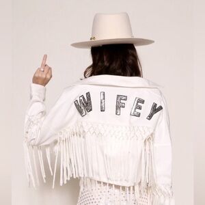 EastWest Label White Fringe Jacket